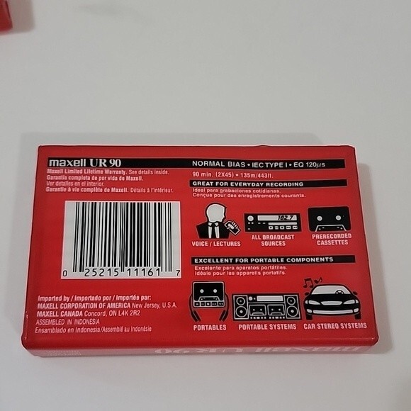 MAXELL UR 90 Min Audio Cassettes 4 Ct. - Picture 3 of 3